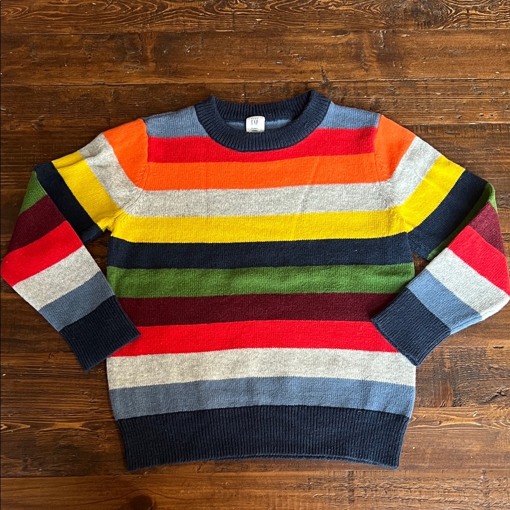 GAP Kids Multicolor Striped Crewneck Sweater